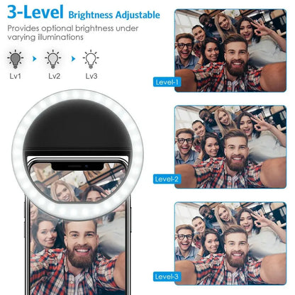 LED Selfie Ring Light with Phone Clip