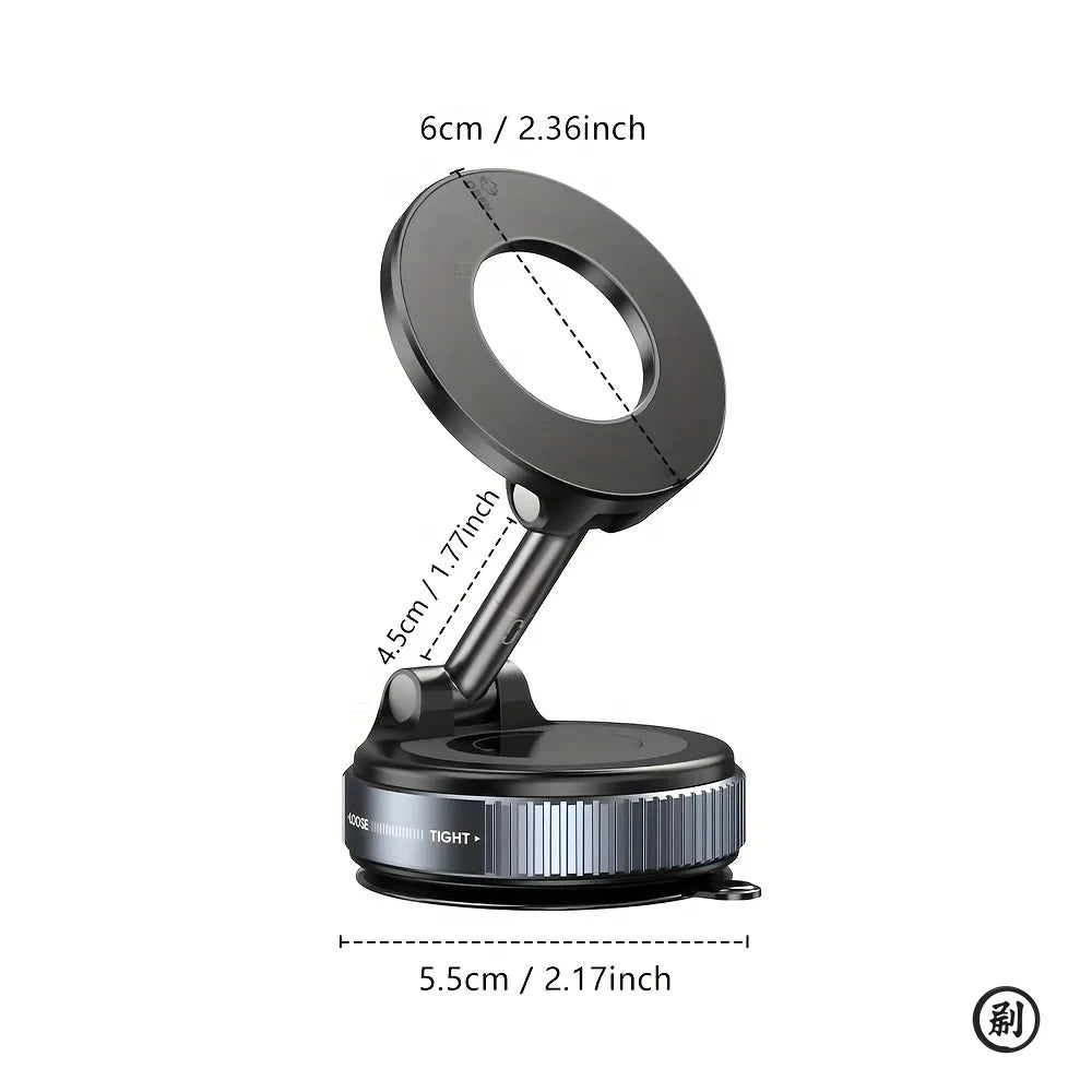Strong Magnetic Car Phone Holder Foldable Design 360° Adjustable Vacuum Mount