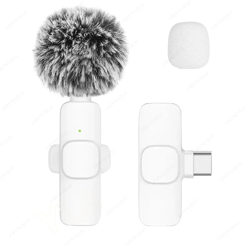 Wireless Lavalier Portable Microphone for iPhone Android PC Camera Live Gaming Phone