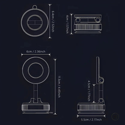 Strong Magnetic Car Phone Holder Foldable Design 360° Adjustable Vacuum Mount