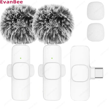 Wireless Lavalier Portable Microphone for iPhone Android PC Camera Live Gaming Phone