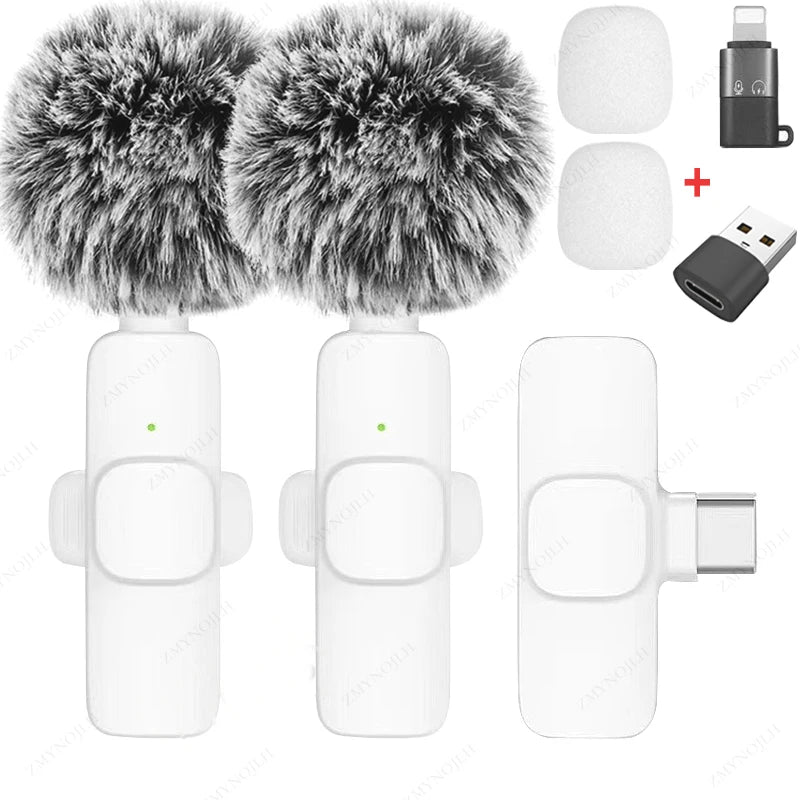 Wireless Lavalier Portable Microphone for iPhone Android PC Camera Live Gaming Phone
