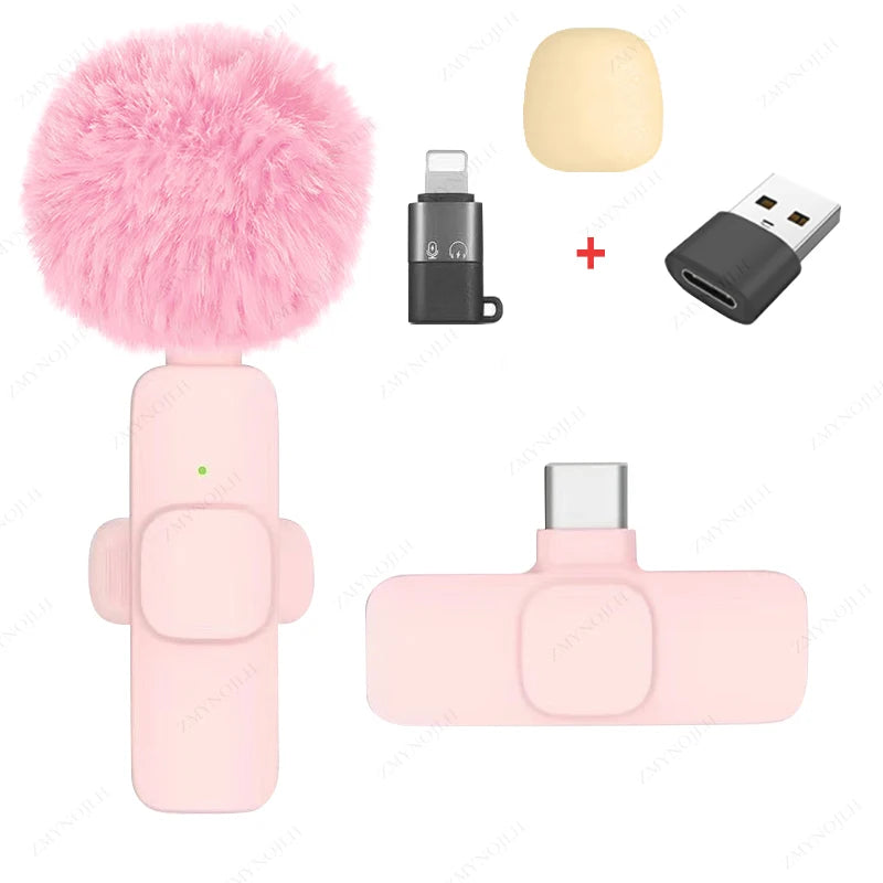 Wireless Lavalier Portable Microphone for iPhone Android PC Camera Live Gaming Phone