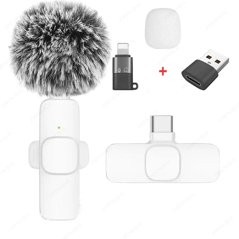 Wireless Lavalier Portable Microphone for iPhone Android PC Camera Live Gaming Phone