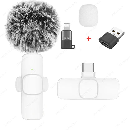 Wireless Lavalier Portable Microphone for iPhone Android PC Camera Live Gaming Phone