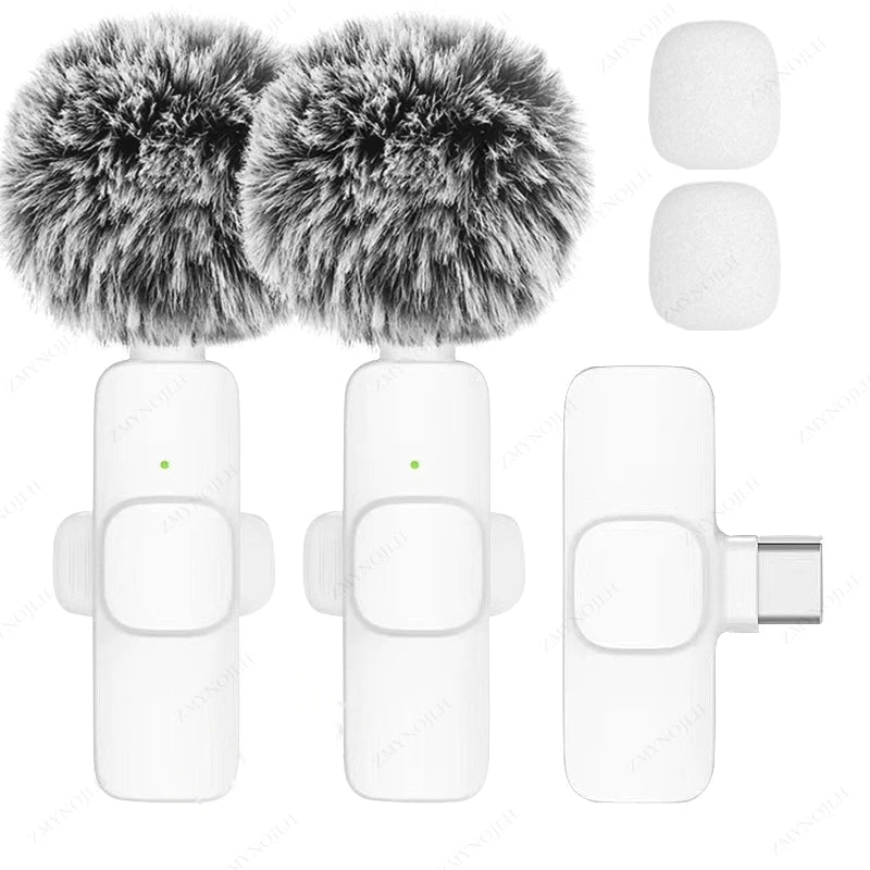 Wireless Lavalier Portable Microphone for iPhone Android PC Camera Live Gaming Phone